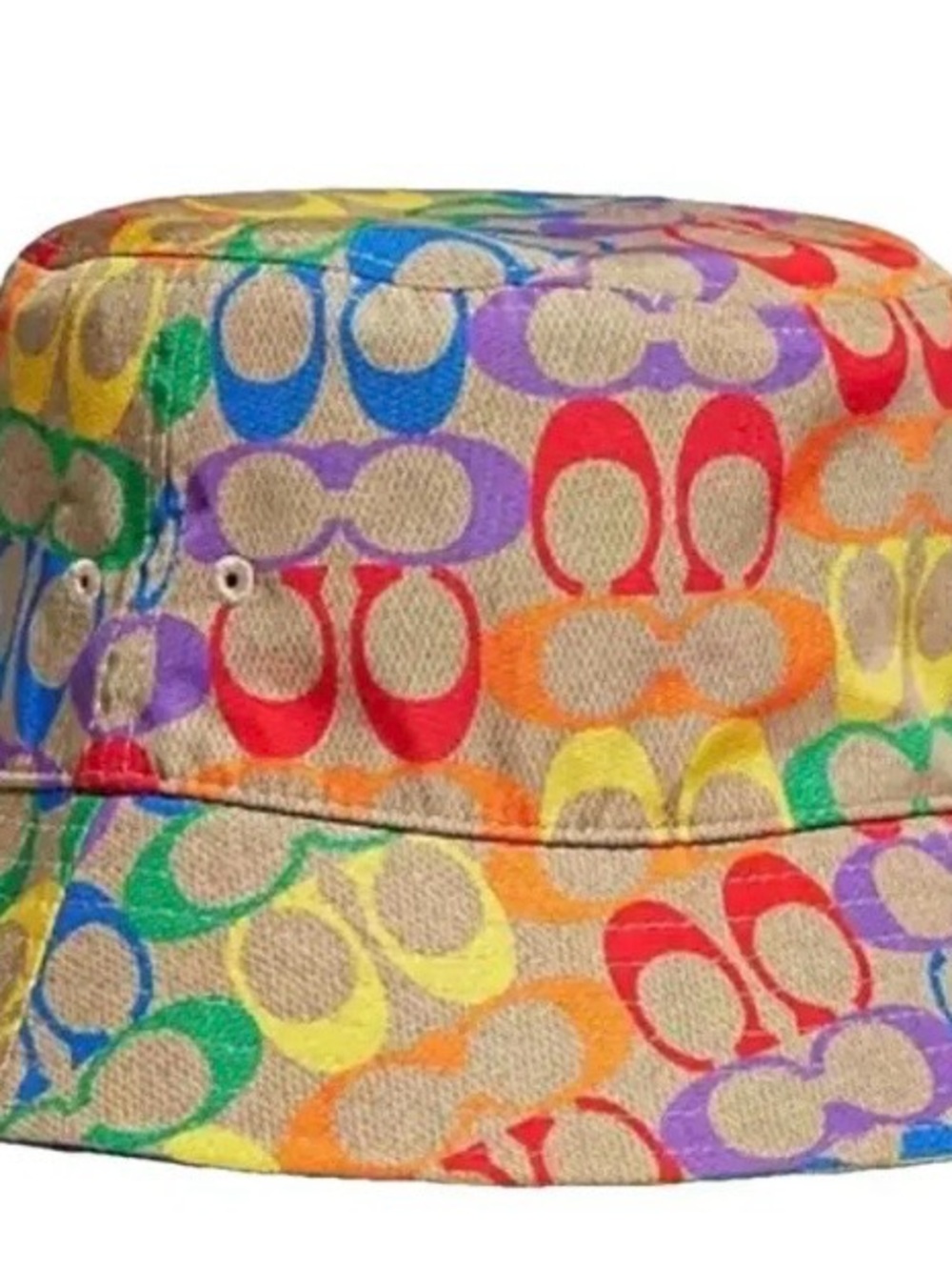 Coach Kids Rainbow Signature Logo Bucket Hat